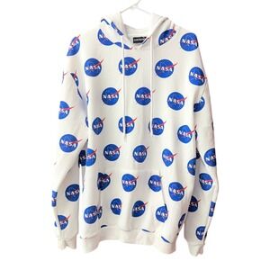 Chemistry NASA Hoodie Women Large White Excellent All Over‎ Print Sweatshirt